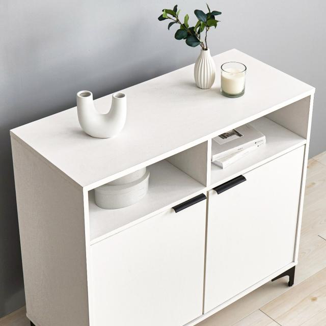 キャビネット 幅90cm 木目調 背面化粧 （ 棚 ラック 収納 家具 A4対応 テレビ台 可動棚 テレビボード サイドボード リビング ナチュラル ホワイト ダークブラウン ）_14