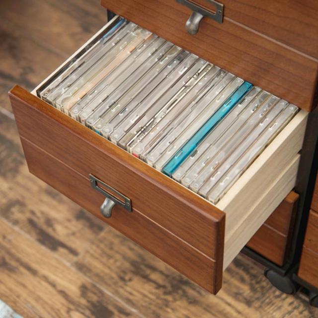 多段チェスト 幅28cm 9段 A4対応 完成品 キャスター付 スリム 軽量 天然木 桐 （ チェスト サイドチェスト リビング収納 たんす タンス 木製 書類収納 リビングチェスト 木目 シンプル おしゃれ レターケース 書斎 デスクワゴン ）_15