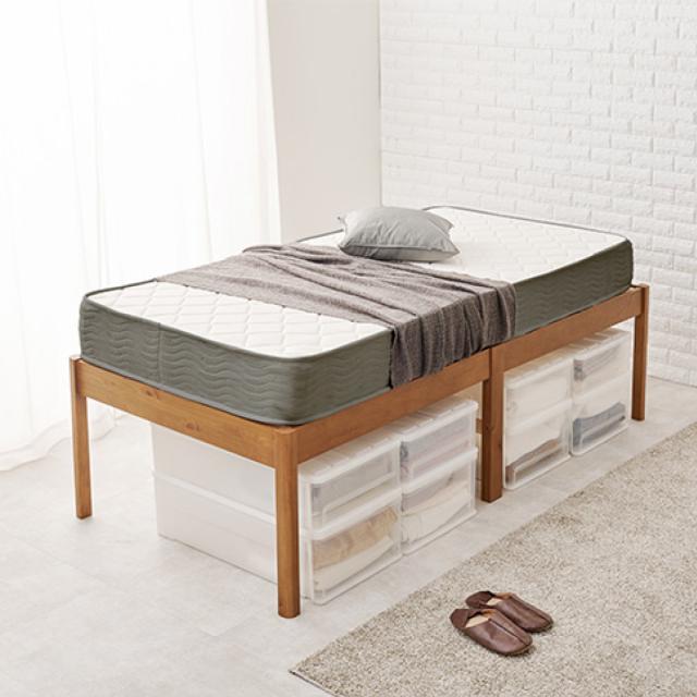 3分組立ベッド シングル ハイタイプ ボンネルコイルマットレス付