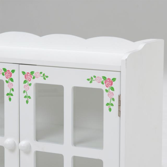調味料ラック 3段 アンティーク調 キッチン収納 花柄 幅42cm