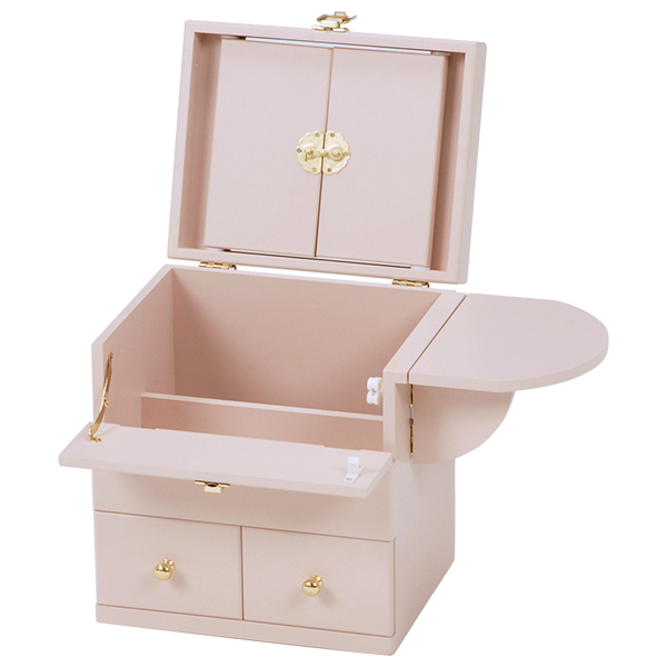 コスメボックス ドレッサー 3面鏡付 幅26cm （ メイクボックス 鏡