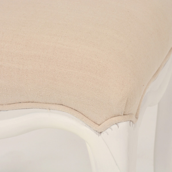 スツール 姫系 ロマンチック HAMPTON 座面高47cm （ 白家具 猫脚 クラシック アンティーク イス いす 椅子 完成品 マホガニー 天然木 ）_2