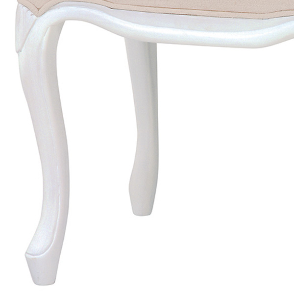 スツール 姫系 ロマンチック HAMPTON 座面高47cm （ 白家具 猫脚 クラシック アンティーク イス いす 椅子 完成品 マホガニー 天然木 ）_3