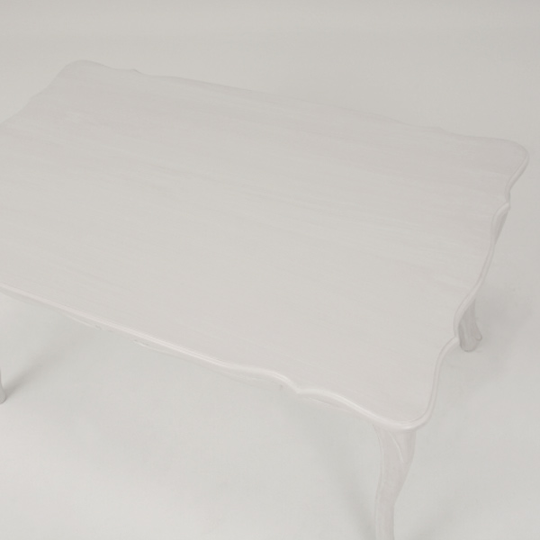 ダイニングテーブル 姫系 ロマンチック HAMPTON 幅135cm （ 白家具 猫脚 クラシック アンティーク ねこ脚 食卓 机 つくえ 天然木 木製 パイン材 ）_4
