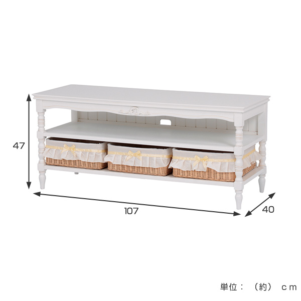 テレビ台 幅107cm 28-45V型 姫系 カゴ付 完成品 HAMPTON （ リビング 