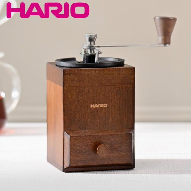 HARIO コーヒーミル・キューブ （ ハリオ コーヒー ミル 2杯分 手挽き コーヒー豆 木製 小型 コンパクト おしゃれ レトロ クラシック 手動 ハンドコーヒーミル コーヒーグラインダー ）