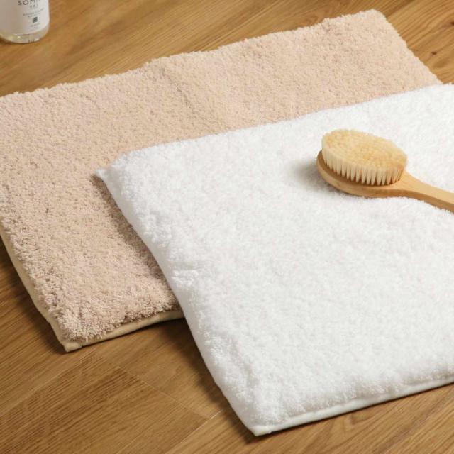 バスマット 60×90cm 思わず頬ずりしたくなるバスマット ANGEL STEP Premium （ お風呂マット マット ホテルライク 洗濯OK すべり止め 足ふきマット 60×90 ロングパイル バスグッズ 足拭き 無地 ホワイト ベージュ ）_10