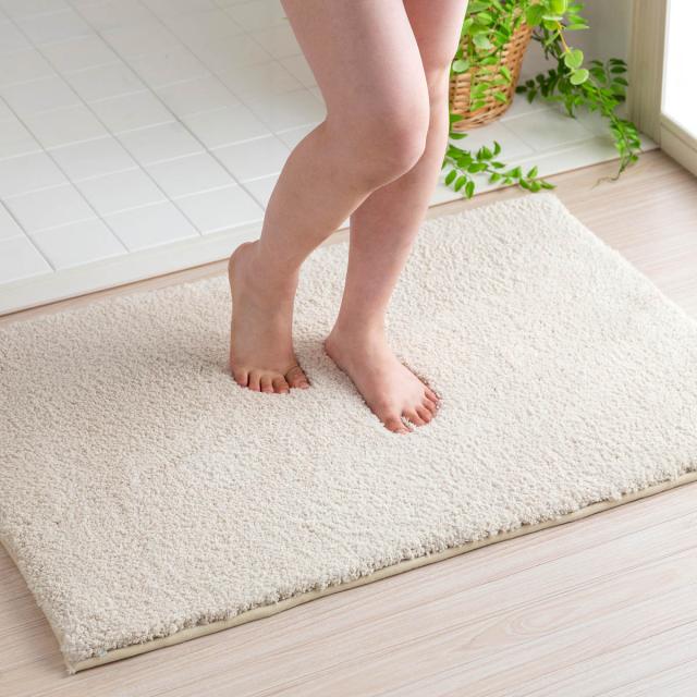 バスマット 60×90cm 思わず頬ずりしたくなるバスマット ANGEL STEP Premium （ お風呂マット マット ホテルライク 洗濯OK すべり止め 足ふきマット 60×90 ロングパイル バスグッズ 足拭き 無地 ホワイト ベージュ ）_15