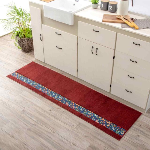 キッチンマット ダーラヘスト 50×270cm （ 50cm 270cm 洗える すべり止め加工 吸水 速乾 抗菌 防臭 日本製 キッチン マット 台所マット キッチンラグ おしゃれ 北欧 北欧風 馬 ダーラナホース ）_6