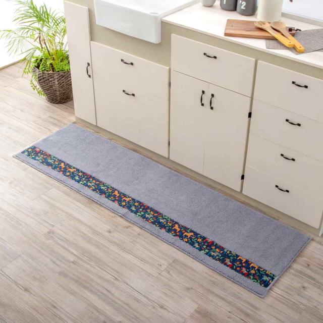 キッチンマット ダーラヘスト 50×270cm （ 50cm 270cm 洗える すべり止め加工 吸水 速乾 抗菌 防臭 日本製 キッチン マット 台所マット キッチンラグ おしゃれ 北欧 北欧風 馬 ダーラナホース ）_7