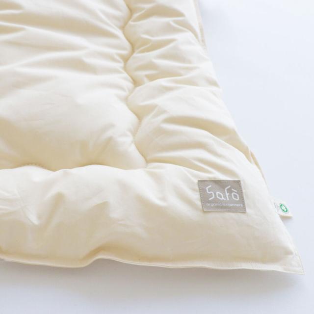 掛け布団 シングル safo オーガニック 150×210cm 綿100％ （ サフォ 布団 ふとん 掛けふとん 掛布団 かけ布団 日本製 国産 オーガニックコットン 安心 あったかい ナチュラル 無地 高密度 防ダニ 寝具 ）