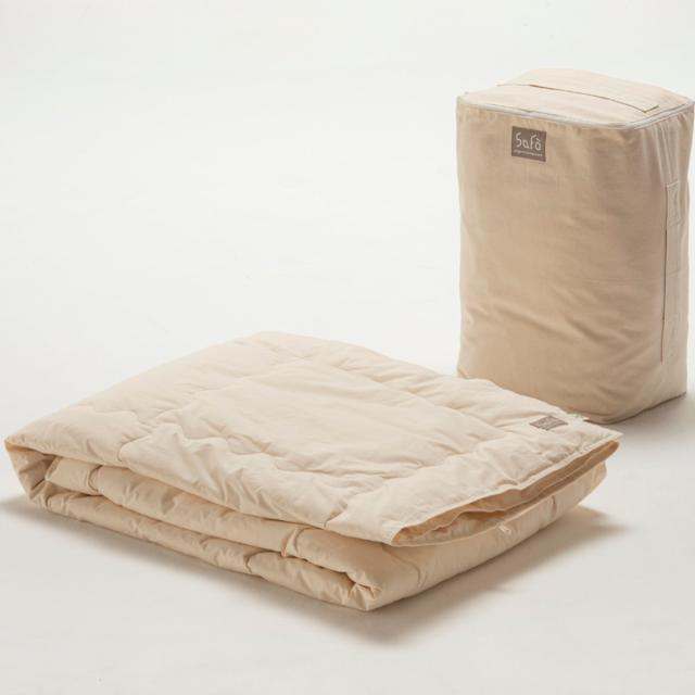 薄掛け布団 シングル safo オーガニック 150×210cm 綿100％ （ サフォ 布団 ふとん 春夏用 薄手 肌掛け 掛け布団 掛けふとん 掛布団 日本製 オーガニックコットン 安心 あったかい ナチュラル 無地 高密度 防ダニ 寝具 ）