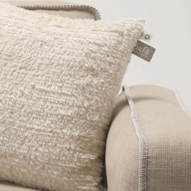 クッション safo オーガニック 45×45cm 綿100％ （ サフォ コットンファー オーガニックコットン 日本製 ふんわり ナチュラル 無地 天然素材 国産 ）_3