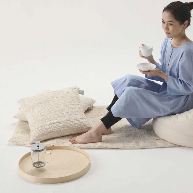 クッション safo オーガニック 45×45cm 綿100％ （ サフォ コットンファー オーガニックコットン 日本製 ふんわり ナチュラル 無地 天然素材 国産 ）_4