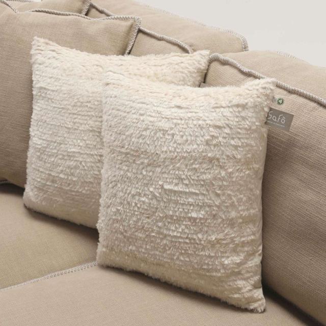 クッション safo オーガニック 45×45cm 綿100％ （ サフォ コットンファー オーガニックコットン 日本製 ふんわり ナチュラル 無地 天然素材 国産 ）_7