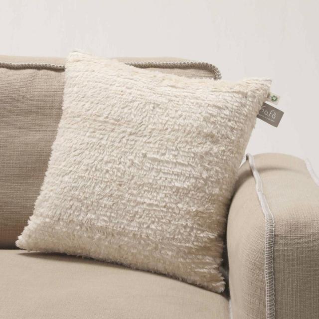 クッション safo オーガニック 45×45cm 綿100％ （ サフォ コットンファー オーガニックコットン 日本製 ふんわり ナチュラル 無地 天然素材 国産 ）