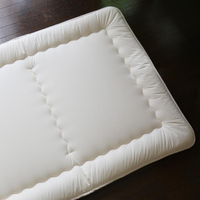 敷き布団 シングル オーガニック 綿 生地 混麻 100×205cm 日本製 （ 固綿 敷ふとん 敷き ふとん 布団 中綿 麻 ポリエステル ふっくら コットン生地 通気性 軽い ふんわり やわらか 肌触り ）の通販は