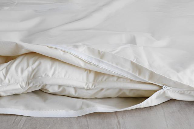 敷き布団カバー 防ダニ 綿100％ 高密度 ダブル 日本製 （ 布団 カバー 敷布団用 シーツ 敷布団 ふとんカバー 敷きカバー ダブルサイズ D オーガニックコットン コットン 綿 和式 交換 サイドファスナー 無地 白 ）_4