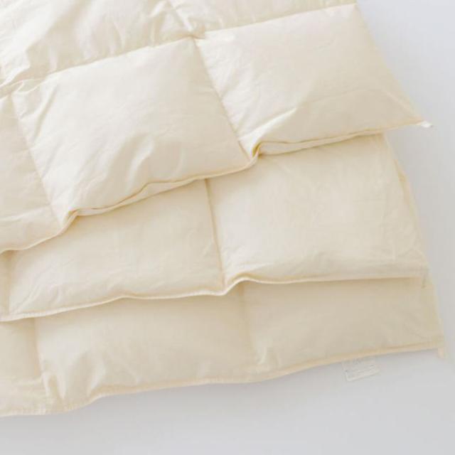羽毛布団 シングル SaFo オーガニック 薄掛け布団 （ サフォ 高品質 羽毛 薄掛け 布団 春夏用 薄手 肌掛け ふとん ダウンケット ダウン93％ 日本製 国産 オーガニックコットン シームレス加工 150×210 ）_3