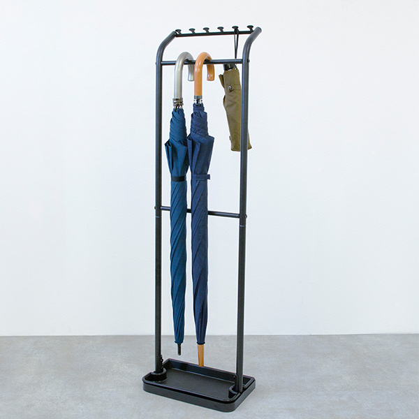 アンブレラハンガー 3kg耐荷重 マットブラック スリム傘立て