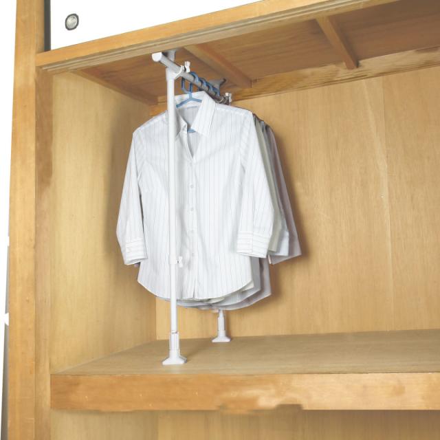 ★中古さま専用2点★ 強力 突っ張り棒 クローゼット 押入 収納 衣類 ハンガー 楽天市場】つっぱりクローゼットハンガー 高さ75cm～120cm 横