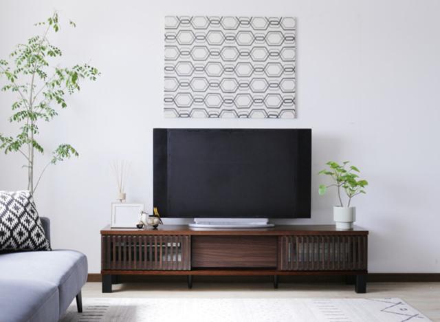 テレビ台 幅170cm 引き戸 70型対応 フルスライドレール 完成品 （ テレビボード ローボード 可動棚 ラック 棚 収納 引き出し リビングボード ルーバー 省スペース 背面化粧 ウォールナット ナチュラル ）_13