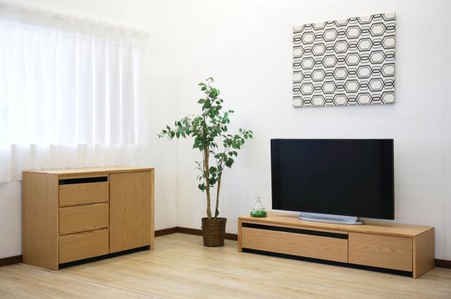 テレビ台 幅150cm 60型対応 引き出し フルスライドレール 完成品 （ テレビボード ローボード スライドレール ラック 棚 収納 引出し リビングボード 省スペース 背面化粧 ウォールナット ナチュラル ）_10
