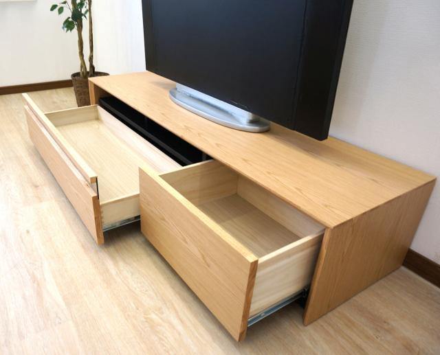 テレビ台 幅150cm 60型対応 引き出し フルスライドレール 完成品 （ テレビボード ローボード スライドレール ラック 棚 収納 引出し リビングボード 省スペース 背面化粧 ウォールナット ナチュラル ）_6