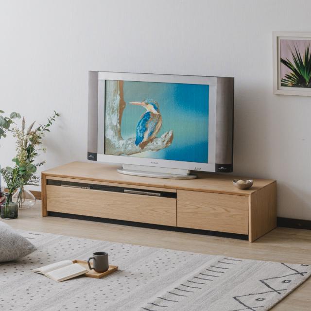 テレビ台 幅150cm 60型対応 引き出し フルスライドレール 完成品 （ テレビボード ローボード スライドレール ラック 棚 収納 引出し リビングボード 省スペース 背面化粧 ウォールナット ナチュラル ）_9