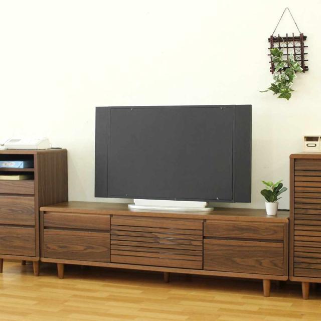 テレビ台 幅140cm 背面化粧 リモコンOK 天然木 完成品 （ ローボード