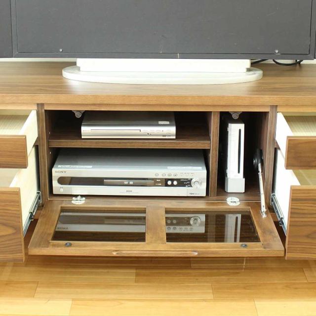 テレビ台 幅165cm 背面化粧 リモコンOK 天然木 完成品 （ ローボード 