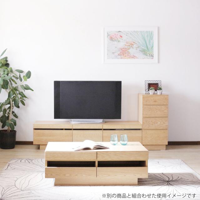 テレビ台 幅166.5cm 背面化粧 リモコンOK 天然木 完成品 （ ローボード 引出し ラック 棚 収納 フロート風 リビングボード フルオープンレール ナチュラル ウォールナット ）_15