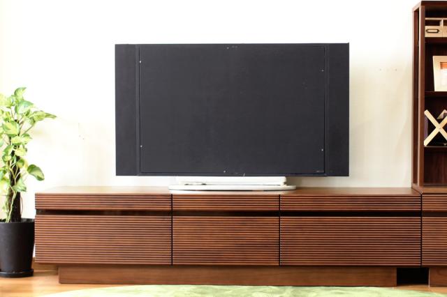 テレビ台 幅166.5cm 背面化粧 リモコンOK 天然木 完成品 （ ローボード 引出し ラック 棚 収納 フロート風 リビングボード フルオープンレール ナチュラル ウォールナット ）_17