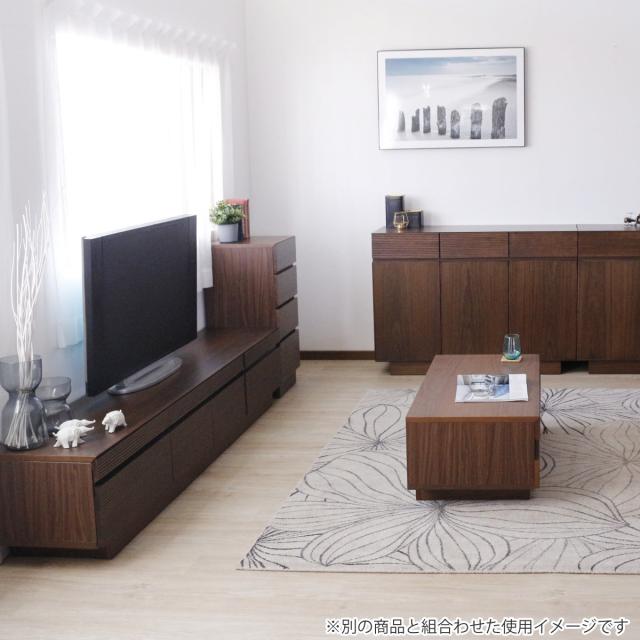テレビ台 幅212cm 背面化粧 リモコンOK 天然木 完成品 （ ローボード 引出し ラック 棚 収納 フロート風 リビングボード フルオープンレール ナチュラル ウォールナット ）_17