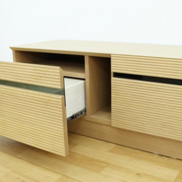 テレビ台 幅212cm 背面化粧 リモコンOK 天然木 完成品 （ ローボード 引出し ラック 棚 収納 フロート風 リビングボード フルオープンレール ナチュラル ウォールナット ）_9
