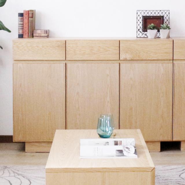 【赤字価格】2段 サイドボード 引き出し 扉付き リビングボード　NATURAL 赤字価格】2段 サイドボード 引き出し 扉付き リビングボード NATURAL