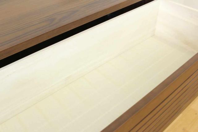 ハイチェスト 幅80cm 4段 フルオープン 天然木 完成品 （ チェスト ハイタイプ 衣類収納 棚 ラック フルスライドレール 木製 リビングボード 4杯 ナチュラル ウォールナット 背面化粧 桐 収納 ）