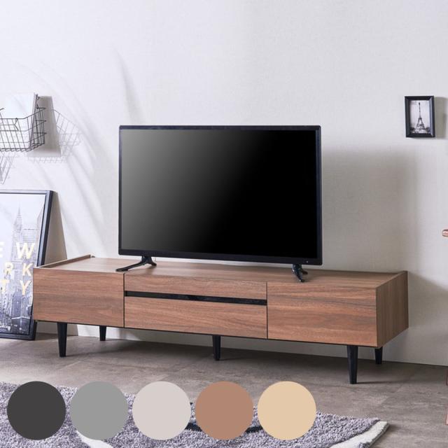 テレビ台 ローボード 幅160cm 完成品 テレビボード AVボード TV台 収納付き 木目調 石目調 メラミン 脚付き ロータイプ おしゃれ （ 引出し ラック 棚 収納 フラップ扉 リビングボード 省スペース お掃除ロボット対応 ）