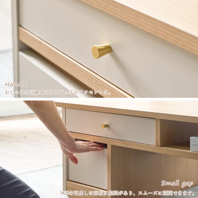 センターテーブル 幅99cm 収納付き （ ローテーブル リビングテーブル テーブル 机 木目調 完成品 キャスター付き 引き出し付き 棚付き 長方形 リビング コーヒーテーブル ）_10