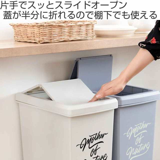 ゴミ箱 45L 同色3個セット スライドペール アースカラー ふた付き