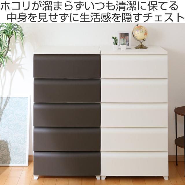 チェスト 5段 幅54cm ノーデュス ワイド プラスチック （ 収納ケース 引き出し 脚付き 収納 タンス ホコリが入りにくい 衣装ケース 収納ボックス 日本製 プラスチックチェスト 収納チェスト おしゃれ 簡単組立 リビングチェスト ）
