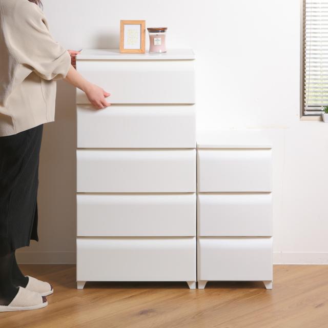 チェスト 5段 幅54cm ノーデュス ワイド プラスチック （ 収納ケース 引き出し 脚付き 収納 タンス ホコリが入りにくい 衣装ケース 収納ボックス 日本製 プラスチックチェスト 収納チェスト おしゃれ 簡単組立 リビングチェスト ）