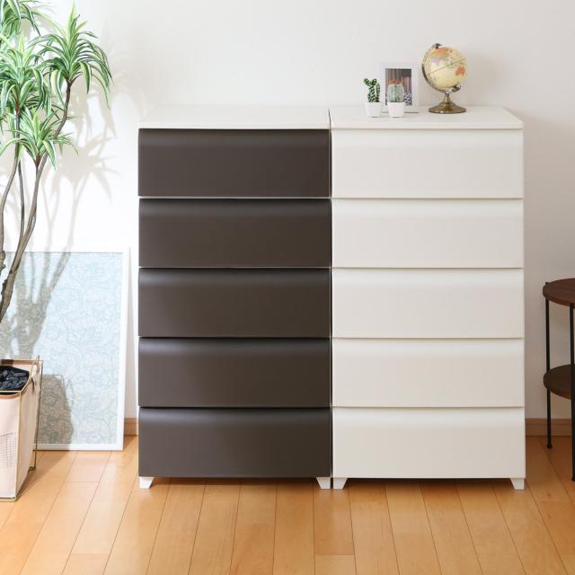 チェスト 5段 幅54cm ノーデュス ワイド プラスチック （ 収納ケース 引き出し 脚付き 収納 タンス ホコリが入りにくい 衣装ケース 収納ボックス 日本製 プラスチックチェスト 収納チェスト おしゃれ 簡単組立 リビングチェスト ）