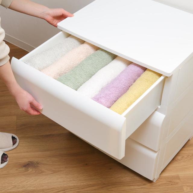 チェスト 5段 幅54cm ノーデュス ワイド プラスチック （ 収納ケース 引き出し 脚付き 収納 タンス ホコリが入りにくい 衣装ケース 収納ボックス 日本製 プラスチックチェスト 収納チェスト おしゃれ 簡単組立 リビングチェスト ）