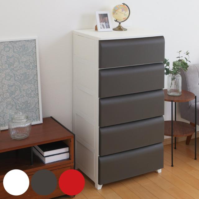 チェスト 5段 幅54cm ノーデュス ワイド プラスチック （ 収納ケース 引き出し 脚付き 収納 タンス ホコリが入りにくい 衣装ケース 収納ボックス 日本製 プラスチックチェスト 収納チェスト おしゃれ 簡単組立 リビングチェスト ）