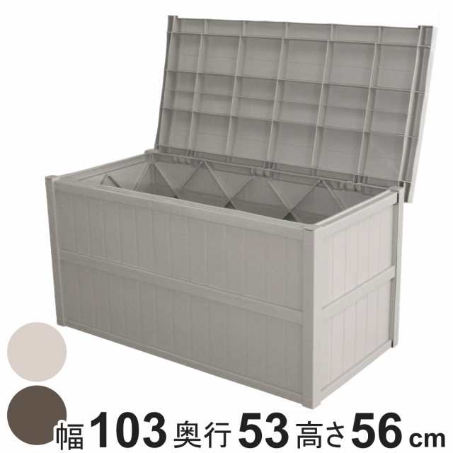 物置 組立式収納庫 屋外 大容量 （ 収納ボックス ストッカー 幅103×奥行53×高さ56cm 200L 大型 収納 日本製 収納庫 プラスチック フタ付き 上開き おしゃれ ベランダ ガーデニング アウトドア 防災 用品 グッズ 入れ 収納ケース ）の通販は