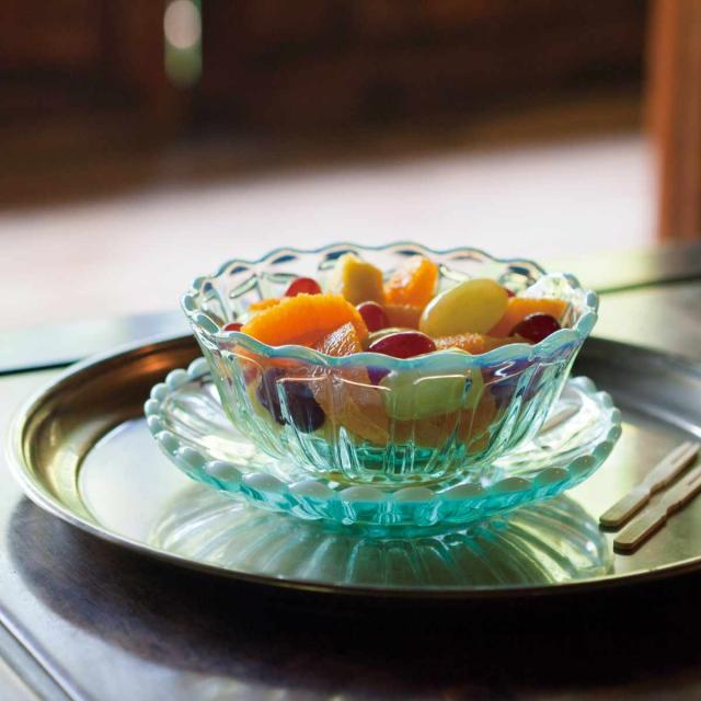 廣田硝子 小鉢 丸小鉢 雪の花 同色6個セット （ ガラス 日本製 ブルー