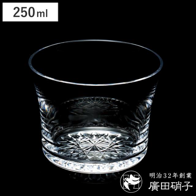 廣田硝子 グラス フレアグラス 耐熱性 蜘蛛の巣柄 透明 L （ ガラス 日本製 コップ カップ 耐熱 桐箱入り 250ml おしゃれ クリア シンプル アイス ホット 模様 レトロ ）
