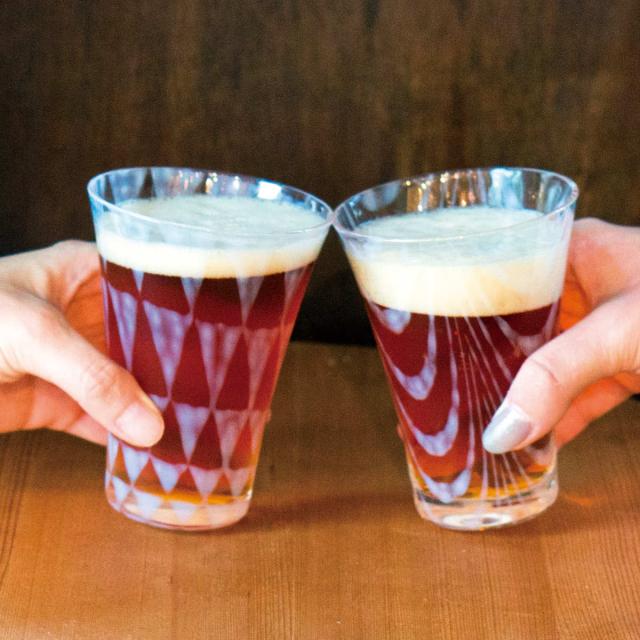 廣田硝子 ビアグラス 220ml 大正浪漫 コップ 鱗＆巻上げ （ ガラス 日本製 グラス ビール ビールグラス ペアグラス ペア おしゃれ レトロ 大正 モダン ）