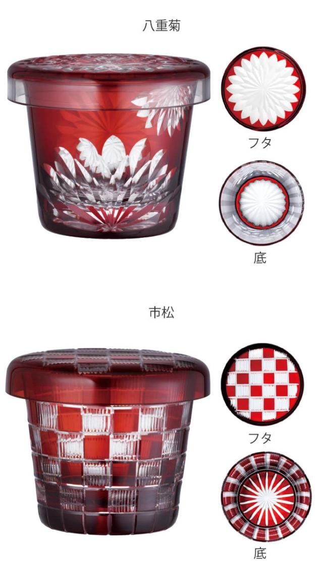 廣田硝子 グラス 144ml 江戸切子 蓋ちょこ （ 桐箱入 ガラス 日本製 コップ 小物入れ 蓋付き おしゃれ ふた付き 蓋皿 和 和モダン ）